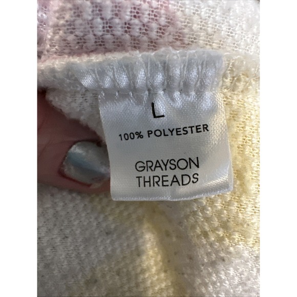 Women's Barbie Graphic Faux-Fur Hoodie Jacket - Off-White with Daisies Large - Picture 10 of 11